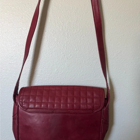 Celine vintage Red Quilted Leather Bag with COA
